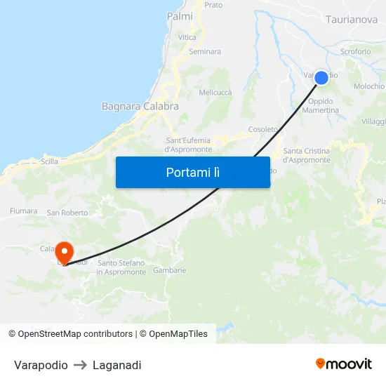 Varapodio to Laganadi map