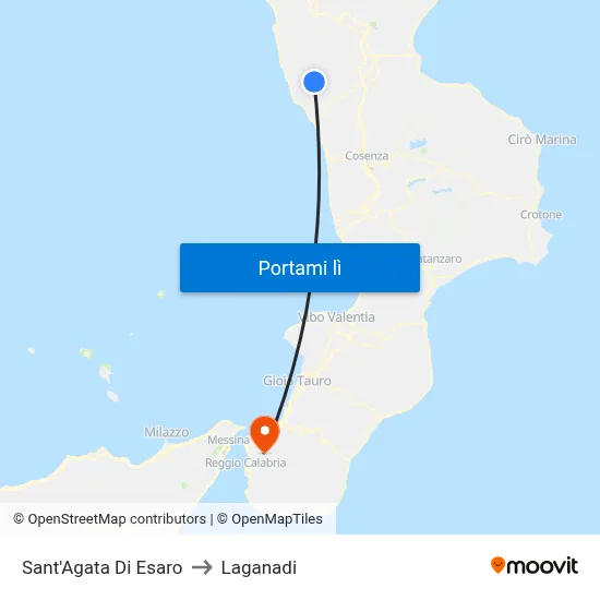 Sant'Agata Di Esaro to Laganadi map
