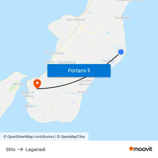 Stilo to Laganadi map