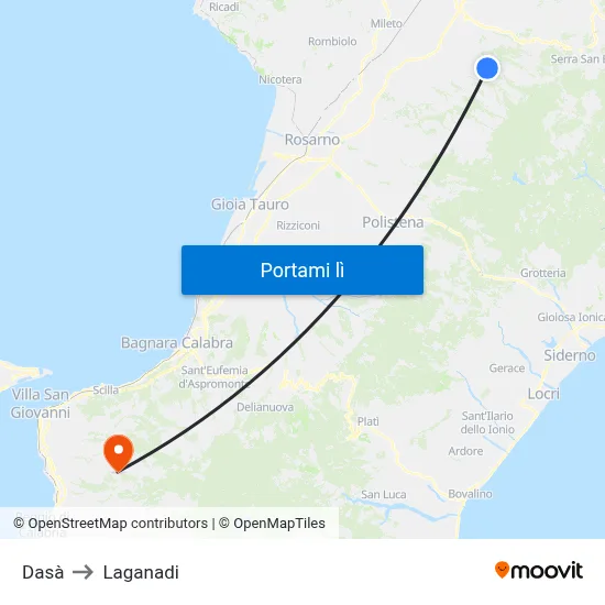 Dasà to Laganadi map