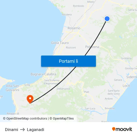 Dinami to Laganadi map