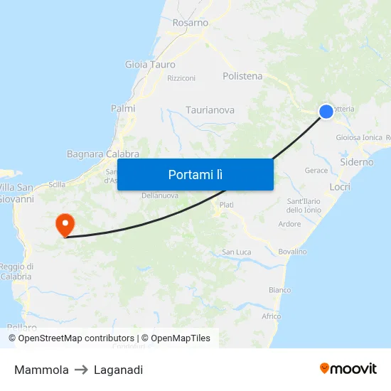 Mammola to Laganadi map