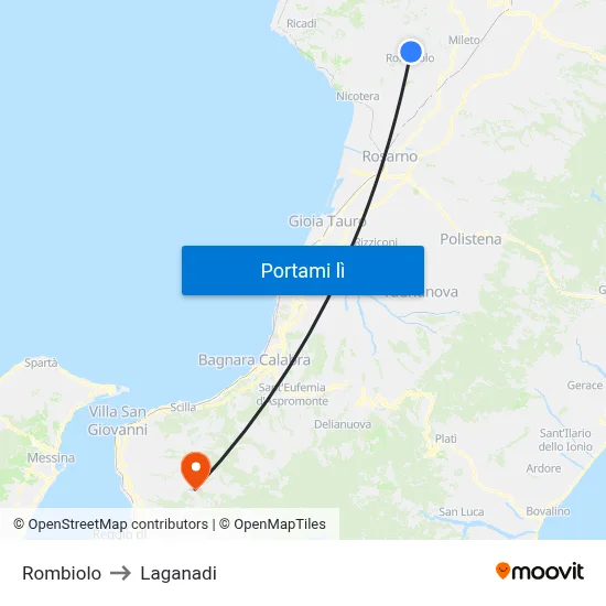 Rombiolo to Laganadi map