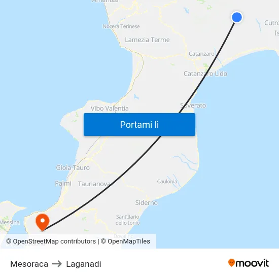 Mesoraca to Laganadi map