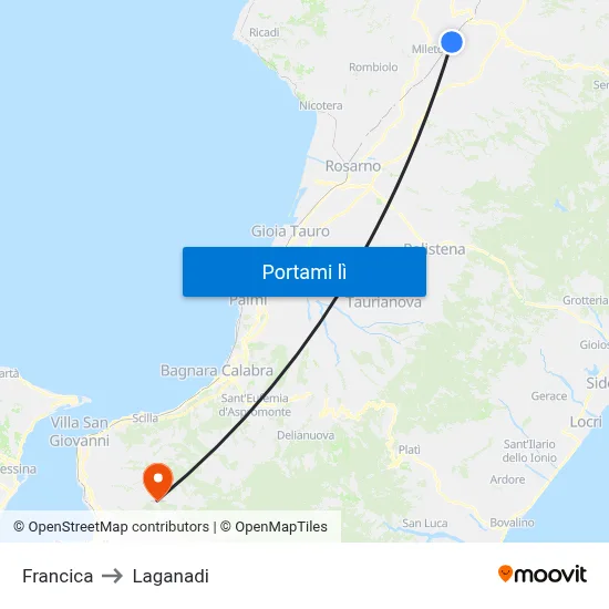 Francica to Laganadi map