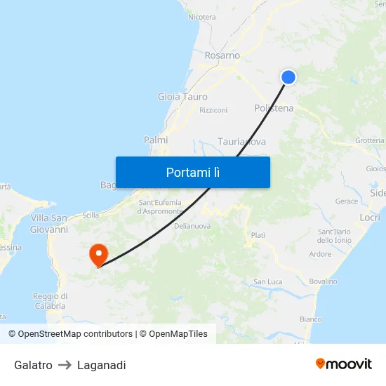 Galatro to Laganadi map