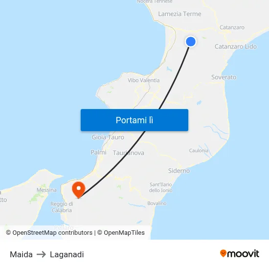 Maida to Laganadi map