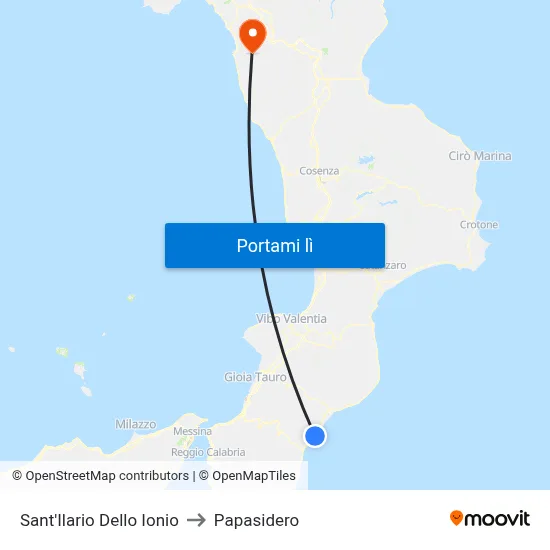Sant'Ilario Dello Ionio to Papasidero map