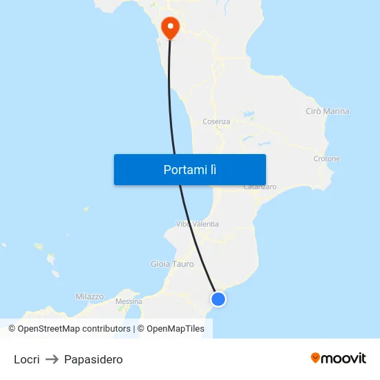 Locri to Papasidero map