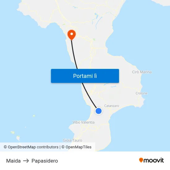 Maida to Papasidero map