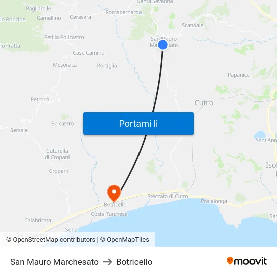 San Mauro Marchesato to Botricello map
