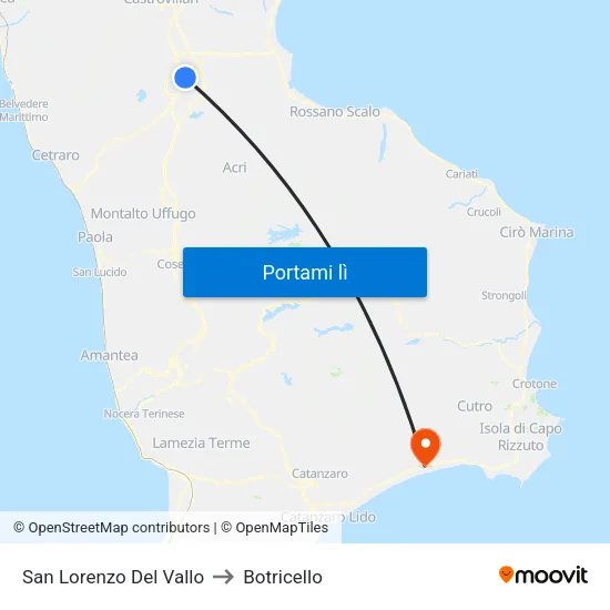 San Lorenzo Del Vallo to Botricello map