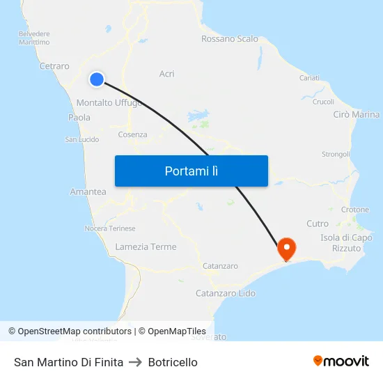San Martino Di Finita to Botricello map