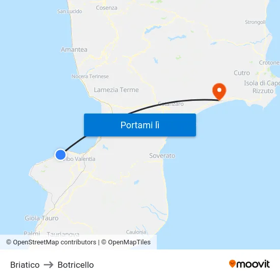 Briatico to Botricello map