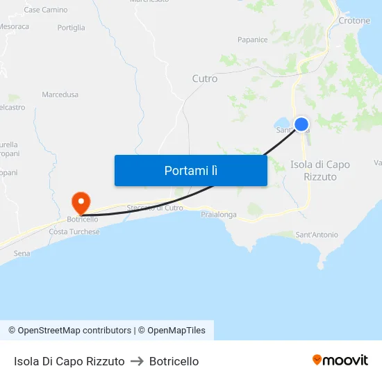 Isola Di Capo Rizzuto to Botricello map