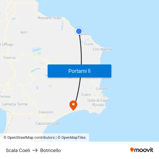 Scala Coeli to Botricello map
