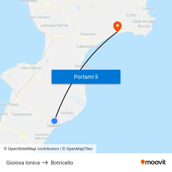 Gioiosa Ionica to Botricello map
