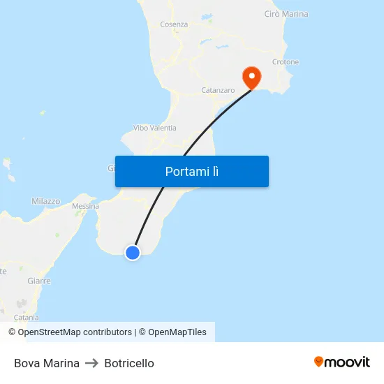 Bova Marina to Botricello map