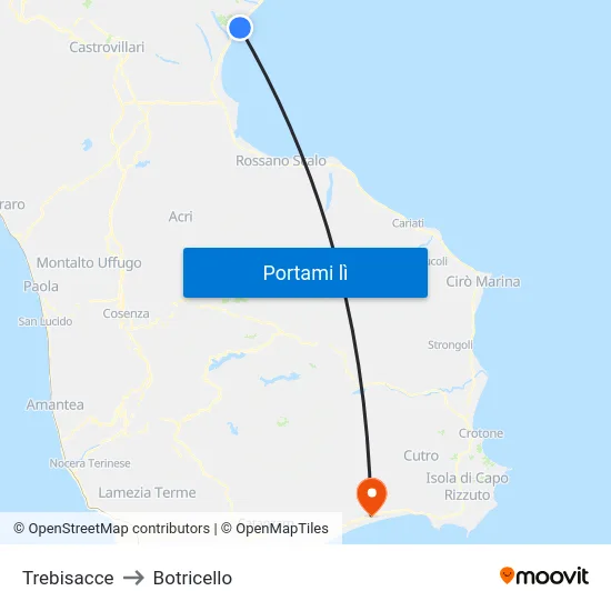 Trebisacce to Botricello map