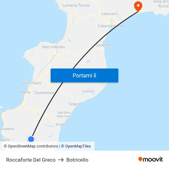 Roccaforte Del Greco to Botricello map
