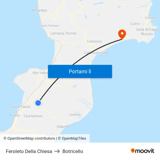Feroleto Della Chiesa to Botricello map