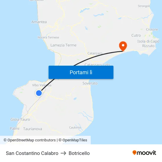 San Costantino Calabro to Botricello map