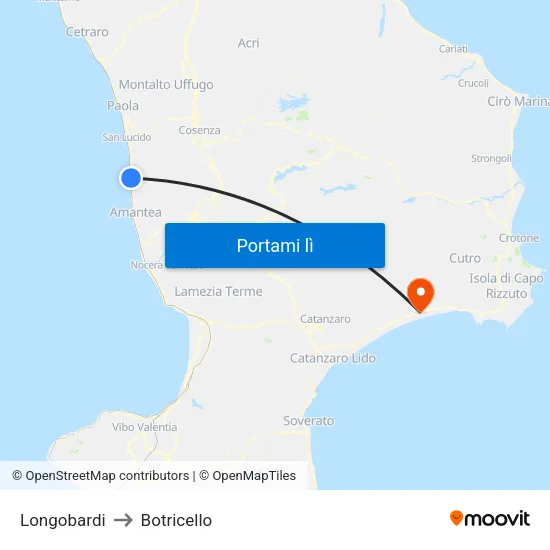 Longobardi to Botricello map