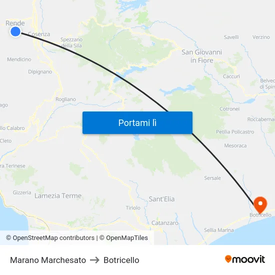 Marano Marchesato to Botricello map