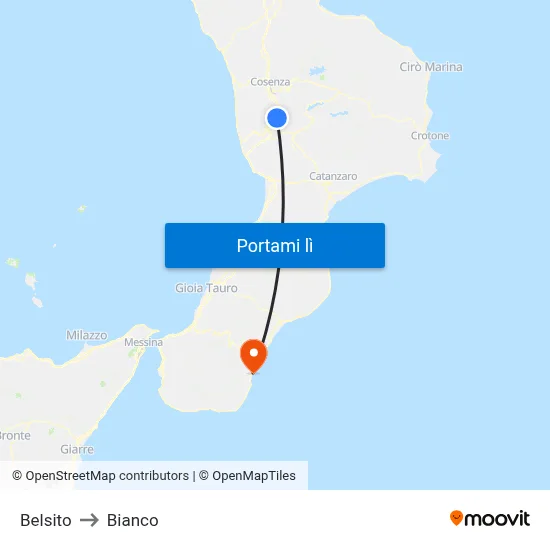 Belsito to Bianco map