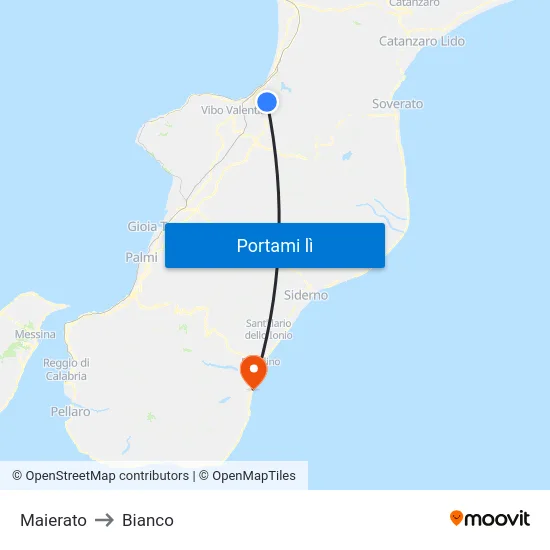 Maierato to Bianco map