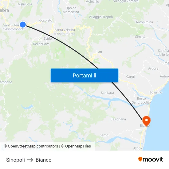 Sinopoli to Bianco map