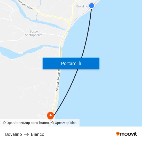 Bovalino to Bianco map