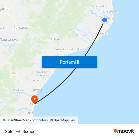 Stilo to Bianco map