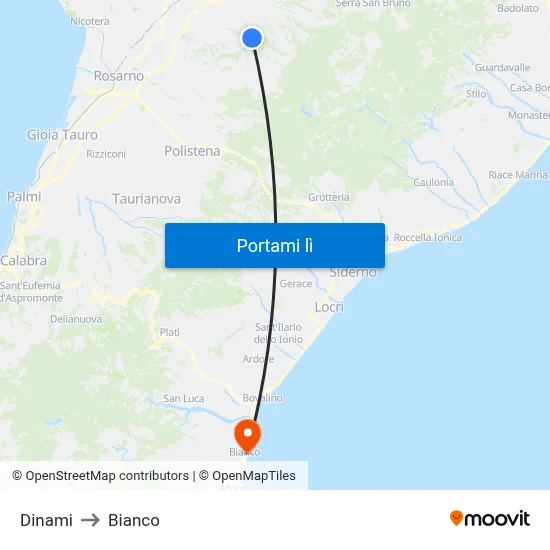 Dinami to Bianco map