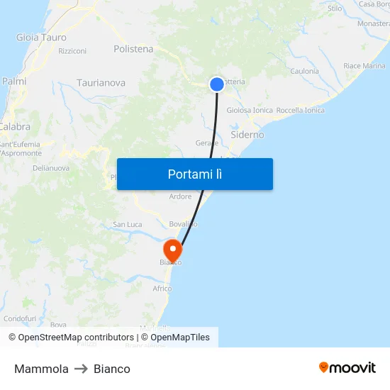 Mammola to Bianco map