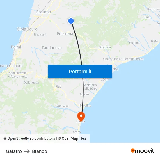 Galatro to Bianco map