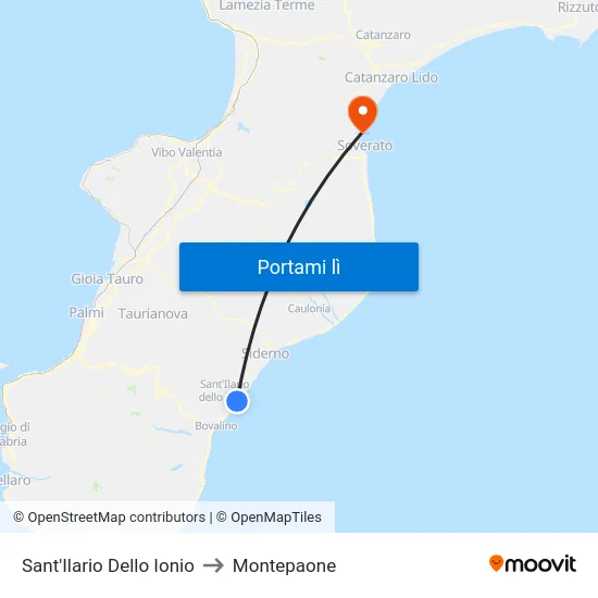 Sant'Ilario Dello Ionio to Montepaone map