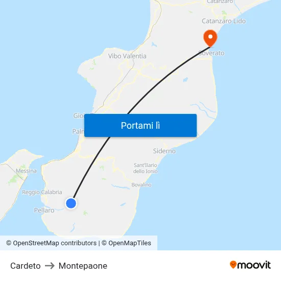 Cardeto to Montepaone map