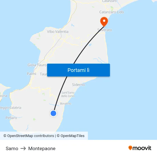 Samo to Montepaone map