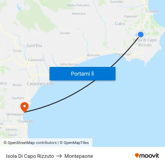 Isola Di Capo Rizzuto to Montepaone map