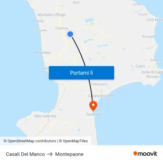Casali Del Manco to Montepaone map