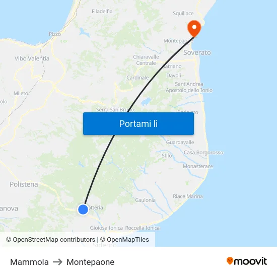 Mammola to Montepaone map