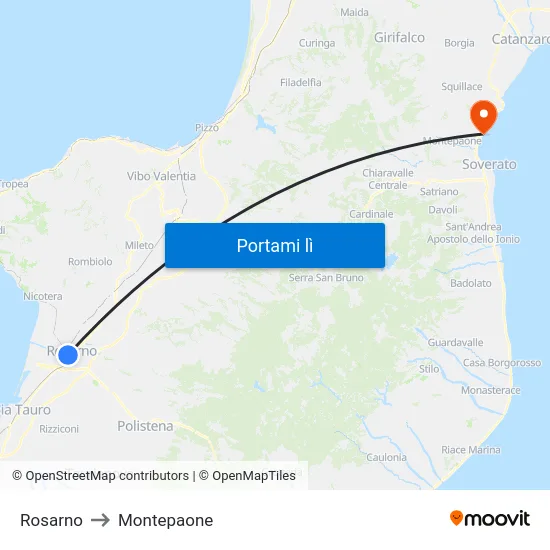 Rosarno to Montepaone map