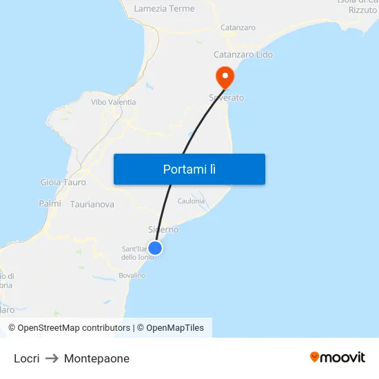 Locri to Montepaone map