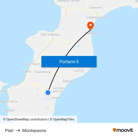 Platì to Montepaone map