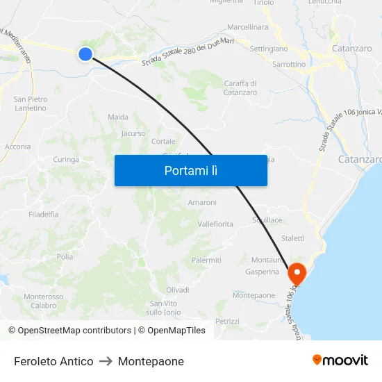 Feroleto Antico to Montepaone map