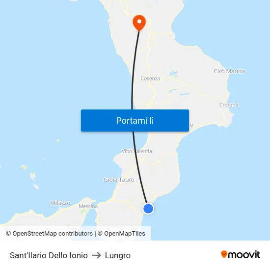 Sant'Ilario Dello Ionio to Lungro map