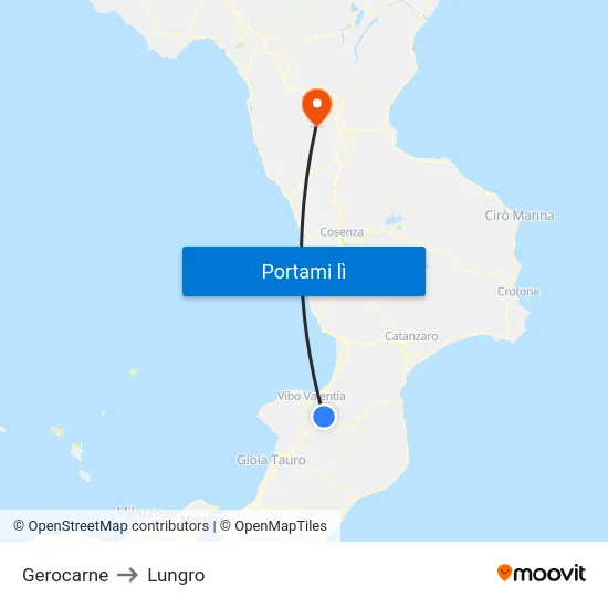 Gerocarne to Lungro map