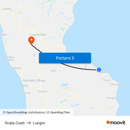 Scala Coeli to Lungro map