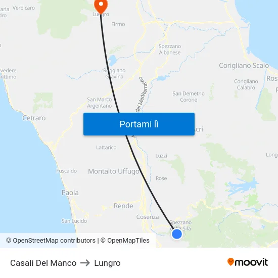 Casali Del Manco to Lungro map